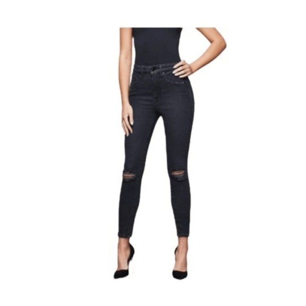 Good‎ American Good Curve Skinny High Rise Jeans Black Stretch Denim 0 / 25